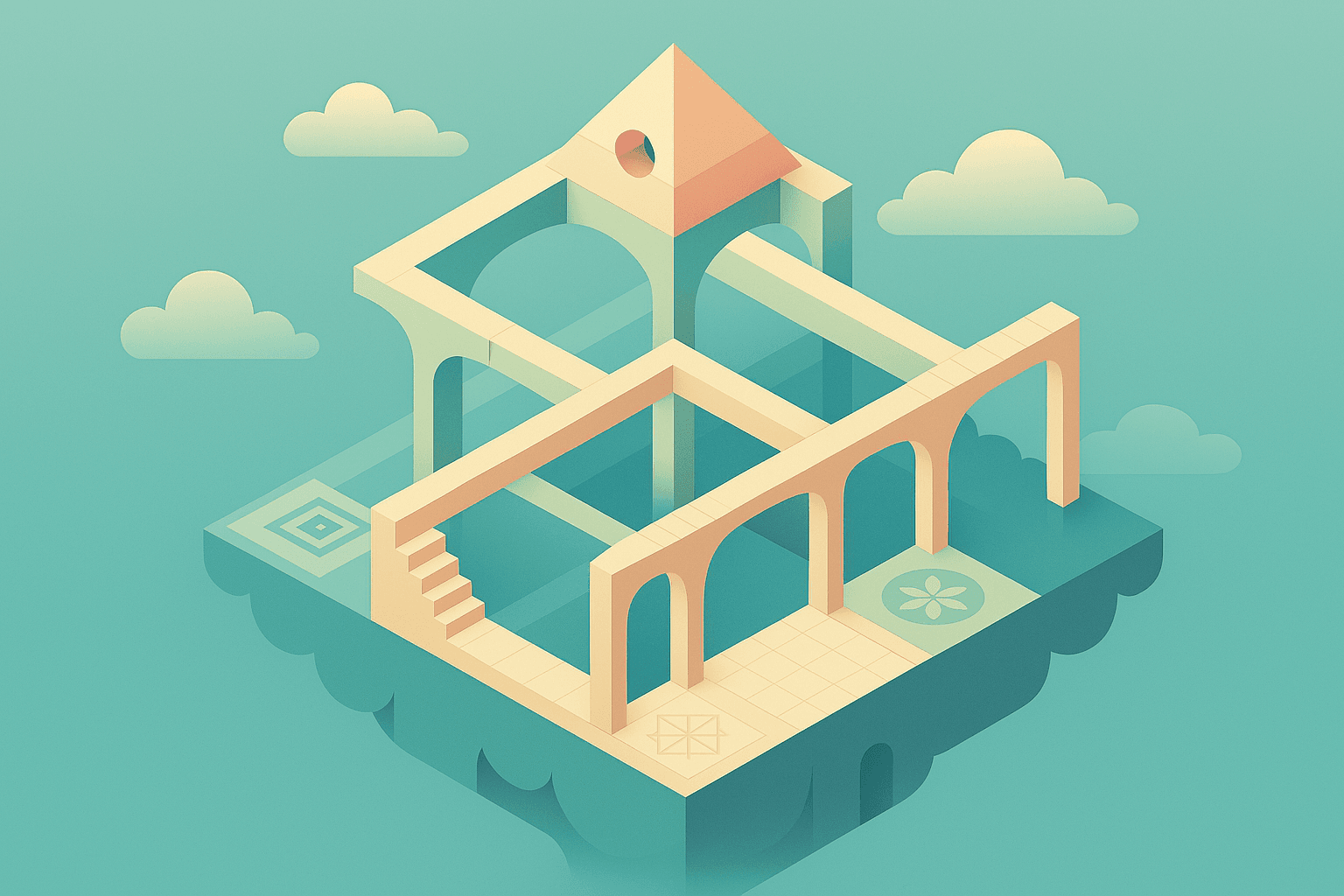 The heavens stretch over the waters.